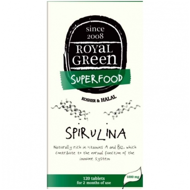 ROYAL GREEN SPIRULINA 1000mg N120 - 100% natūralus