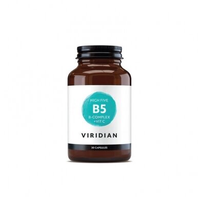 VIRIDIAN B vitaminų kompleksas su vitaminu C „High Five B Complex + Vit. C“ kaps. N.30